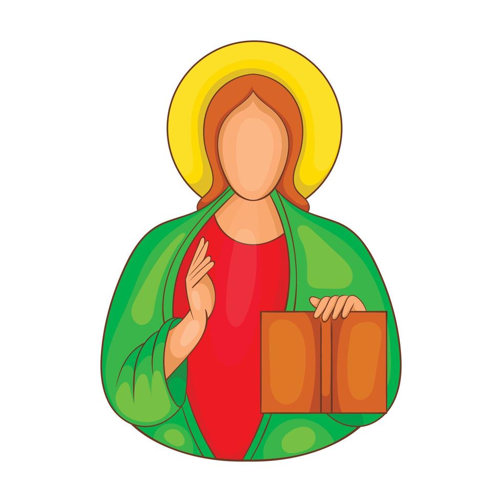 Jesus icon in cartoon style vector