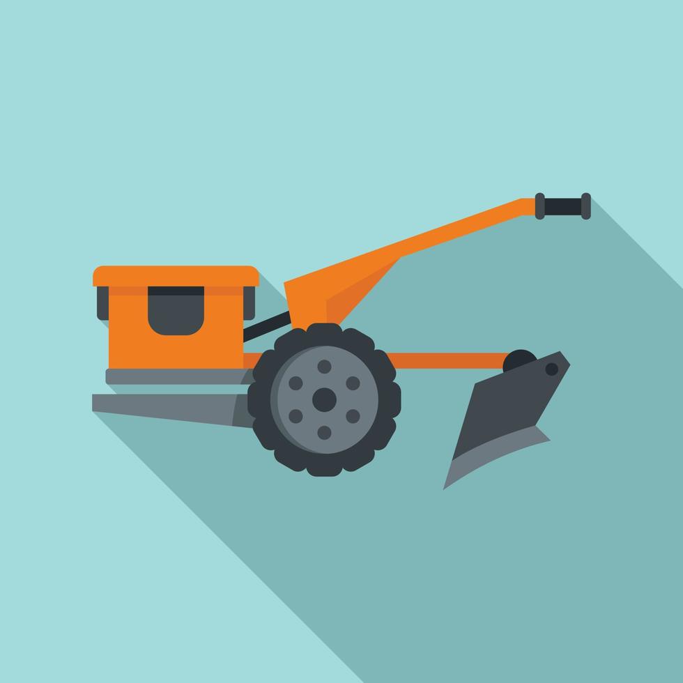 Walking tractor icon, flat style vector