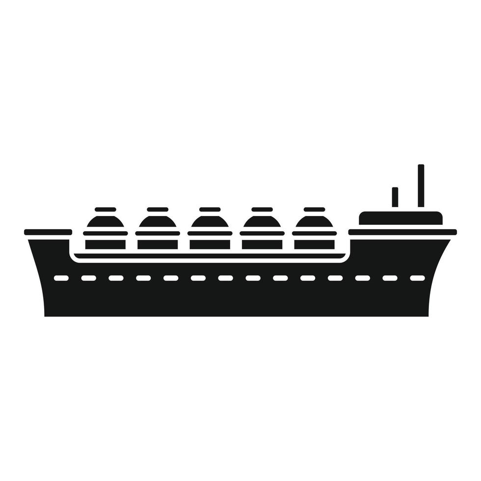 Oil tanker ship icon, simple style vector