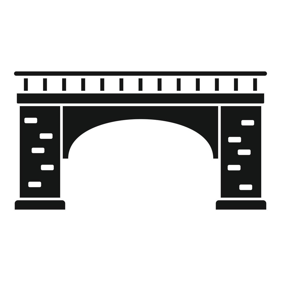Brick bridge icon, simple style vector