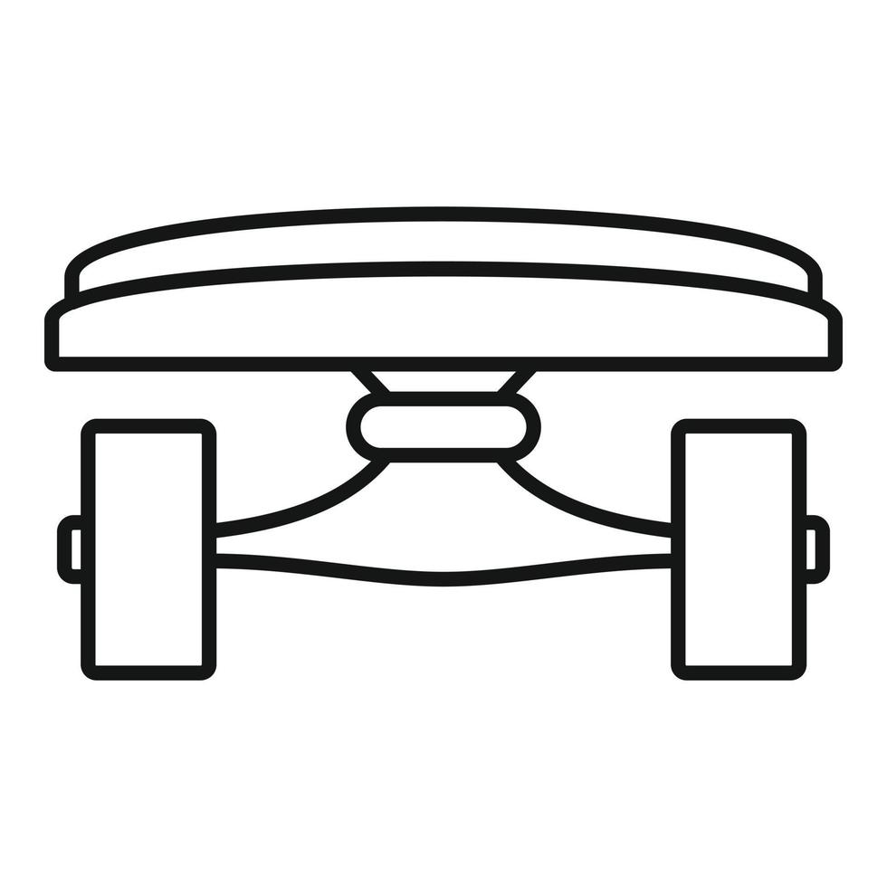 Front skateboard icon, outline style vector