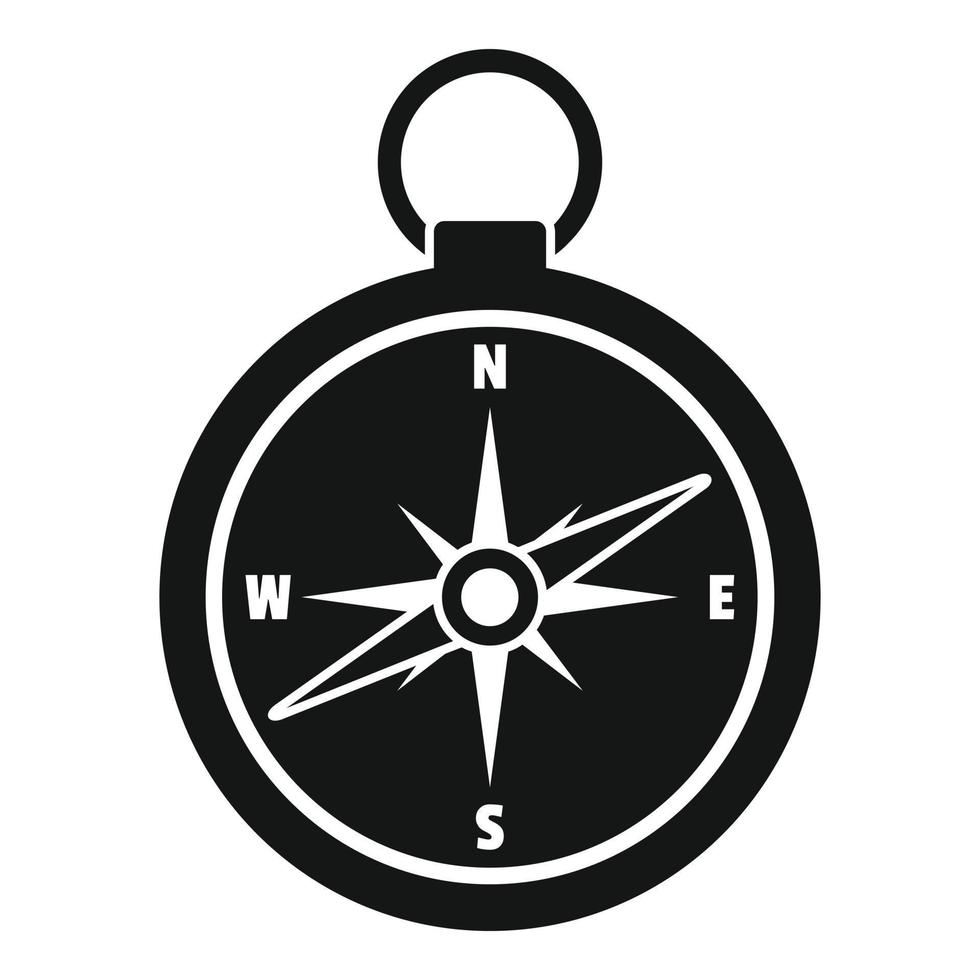 Hunting compass icon, simple style vector