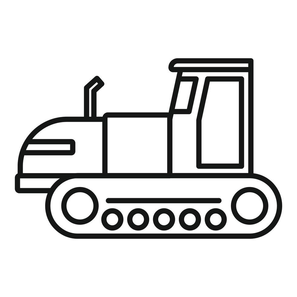 Tracked tractor icon, outline style vector