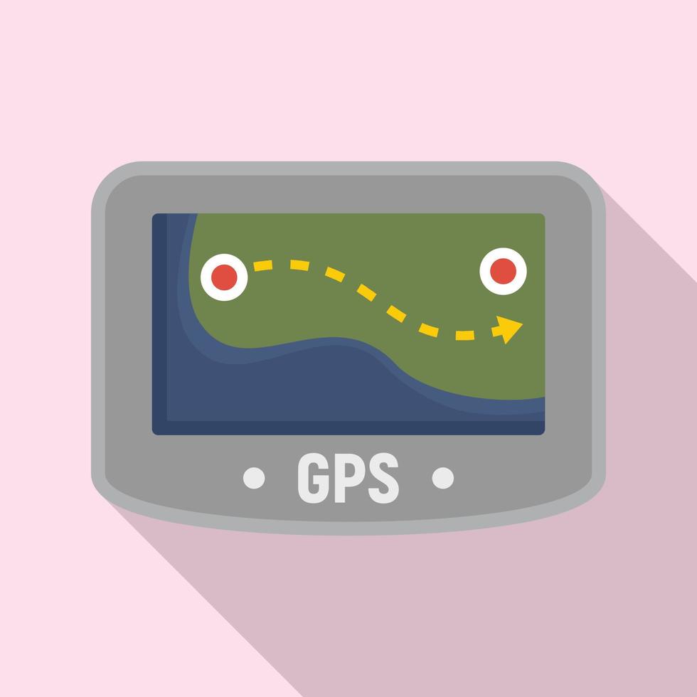 Gps device icon, flat style vector