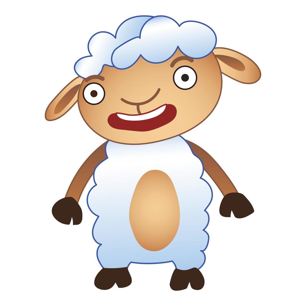 Shocked sheep icon, cartoon style vector