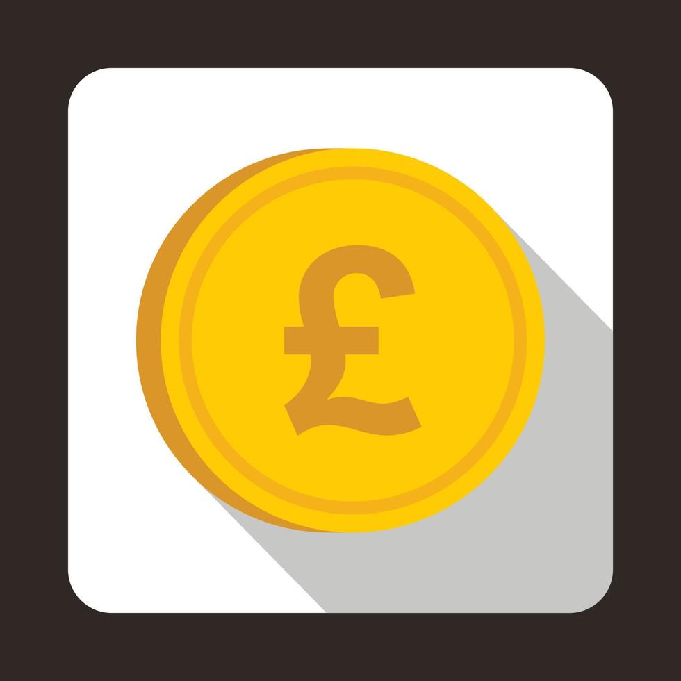 Coin pound sterling icon, flat style vector