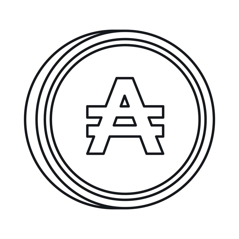 Argentine austral sign icon, outline style vector