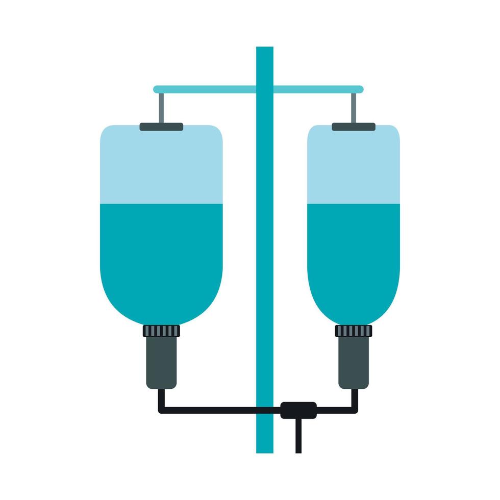 icono de goteo intravenoso del hospital, estilo plano vector