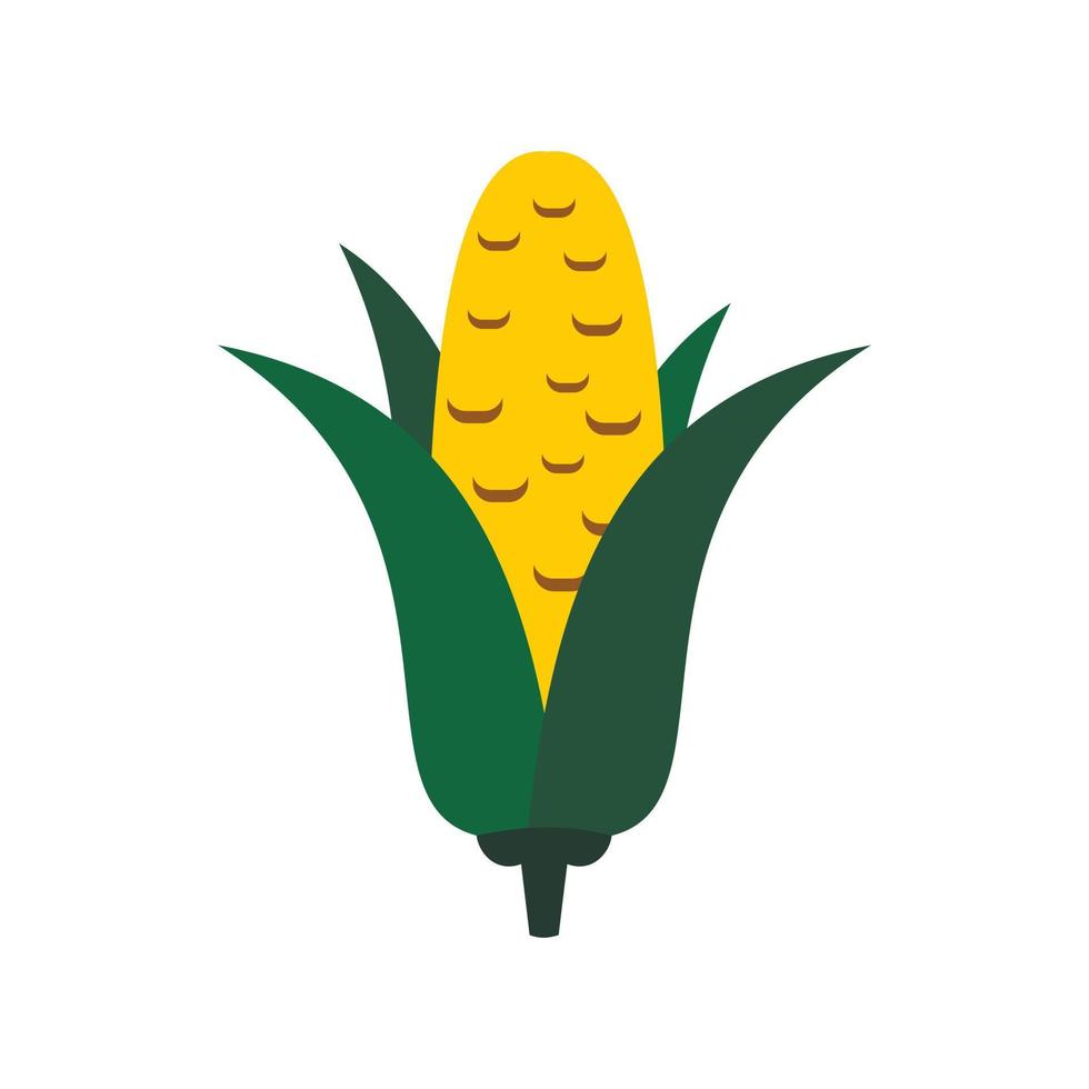 icono de mazorca de maíz en estilo plano vector