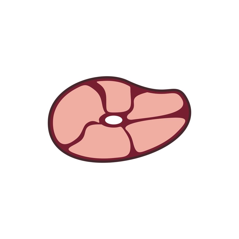 Piece of meat veal icon, flat style vector