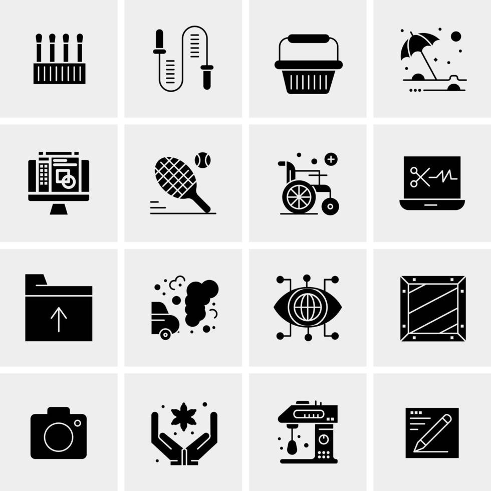 16 iconos de negocios universales vector ilustración de icono creativo para usar en proyectos relacionados con la web y dispositivos móviles