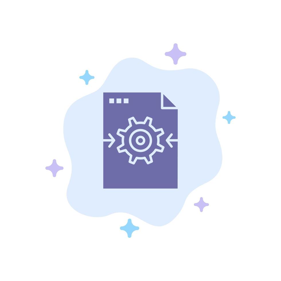 File Gear Setting Arrow Blue Icon on Abstract Cloud Background vector