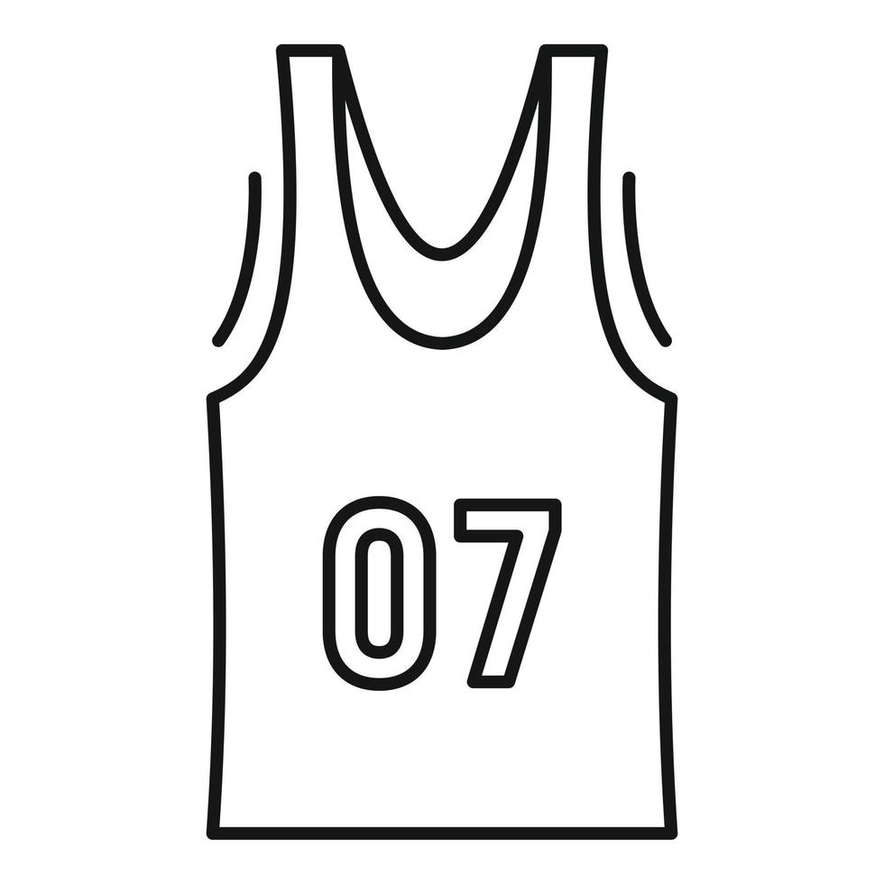 icono de chaleco de baloncesto, estilo de esquema vector