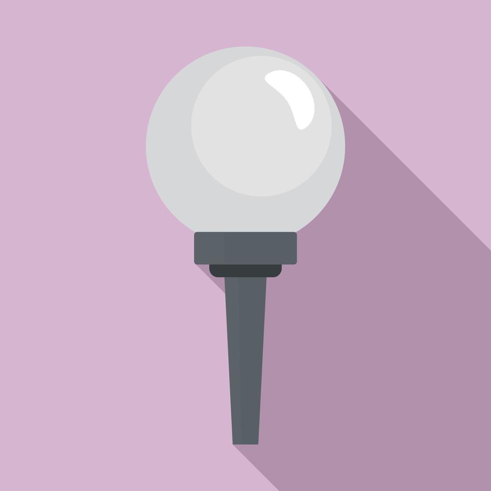 Golf ball on stand icon, flat style vector