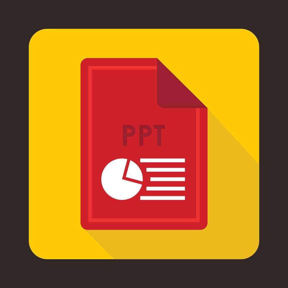 File PPT icon, flat style vector