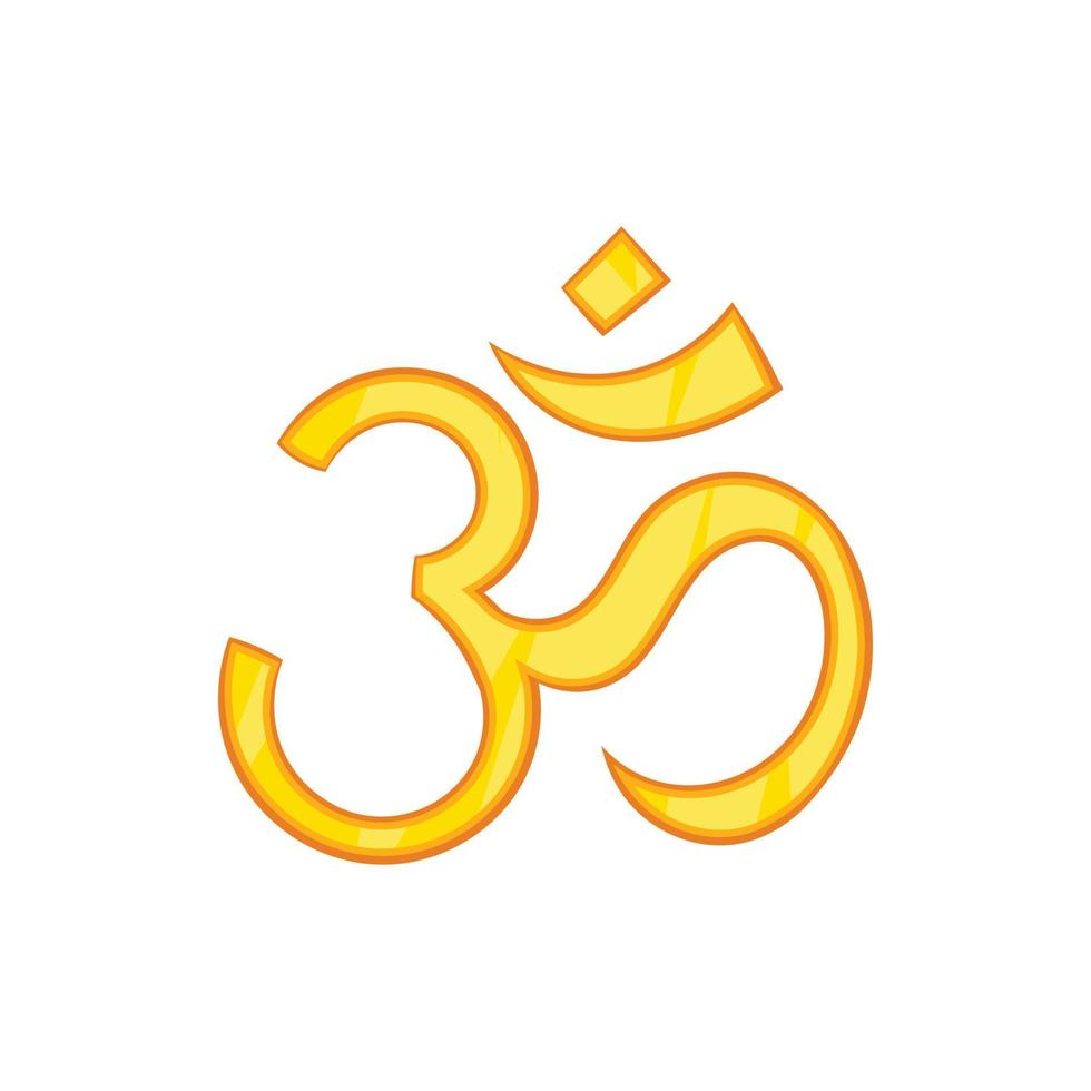 Hindu om symbol icon, cartoon style vector