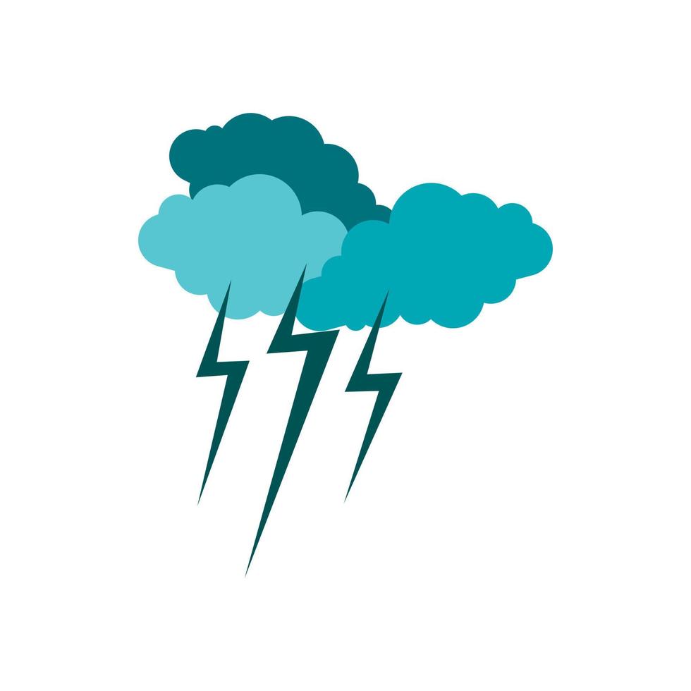 Clouds and storm icon, flat style vector