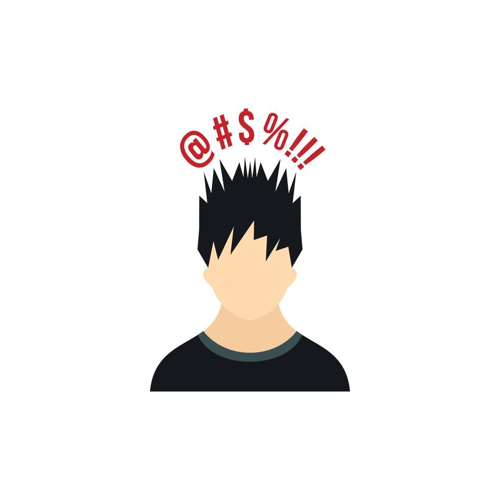 Man with different signs over his head icon vector