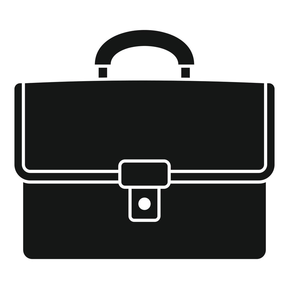 Leather suitcase icon, simple style vector