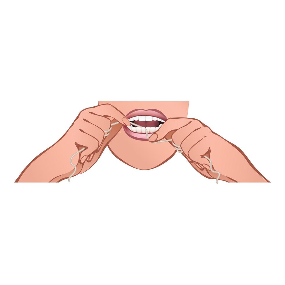 Floss icon, cartoon style vector