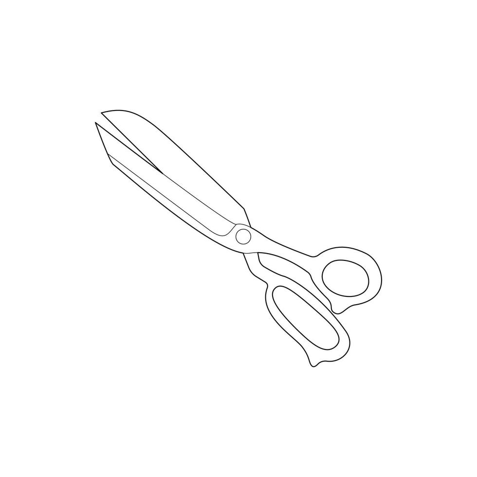 Scissors icon, outline style vector