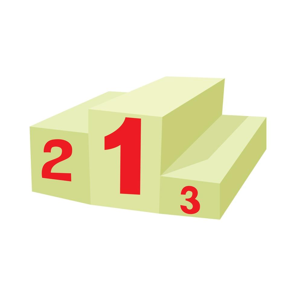 Prize podium icon, cartoon style vector