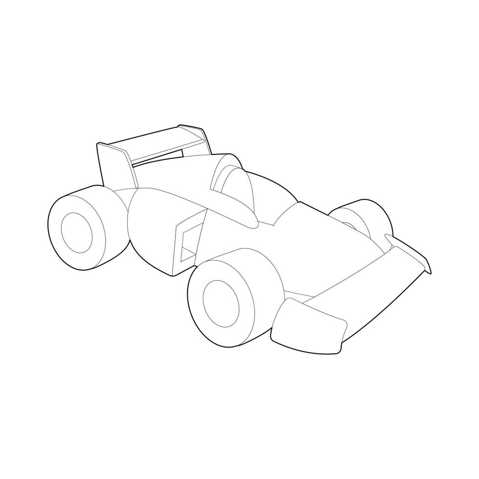 Race car icon, outline style vector