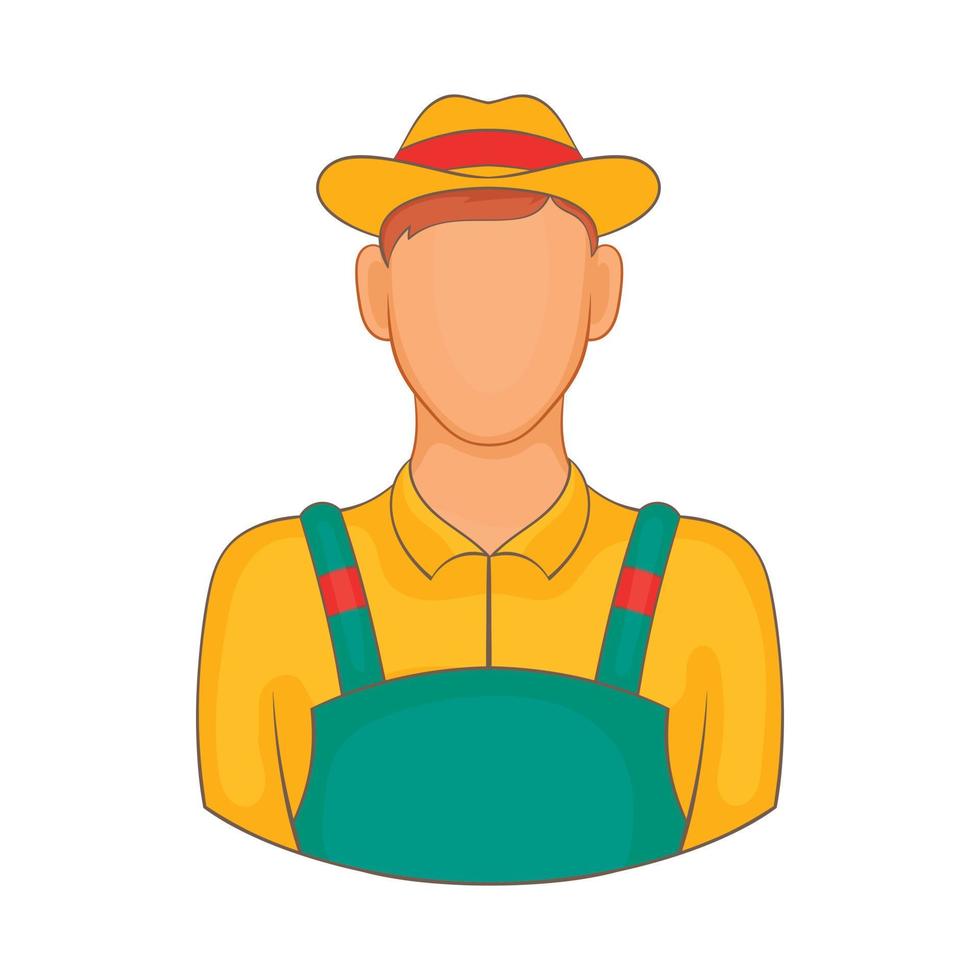 Farmer icon in cartoon style vector