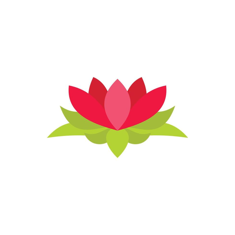 icono de flor de loto en estilo plano vector