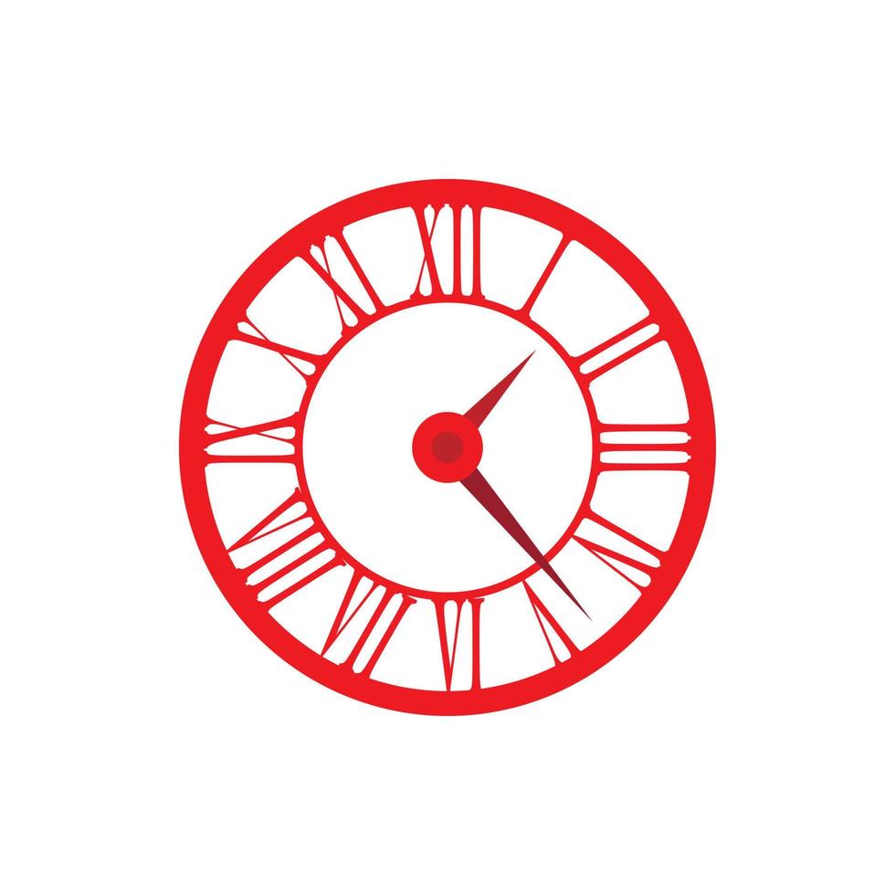 Elegant roman numeral clock icon, flat style vector