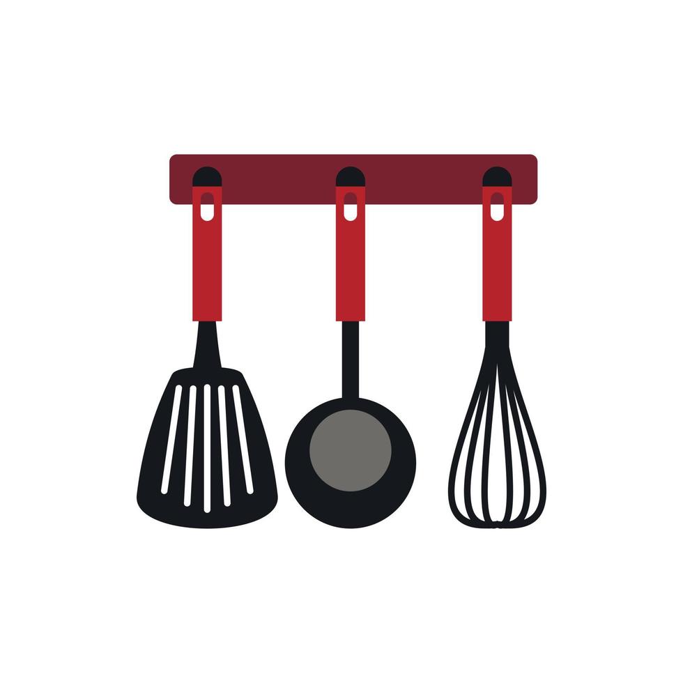 icono de utensilio de cocina, estilo plano vector