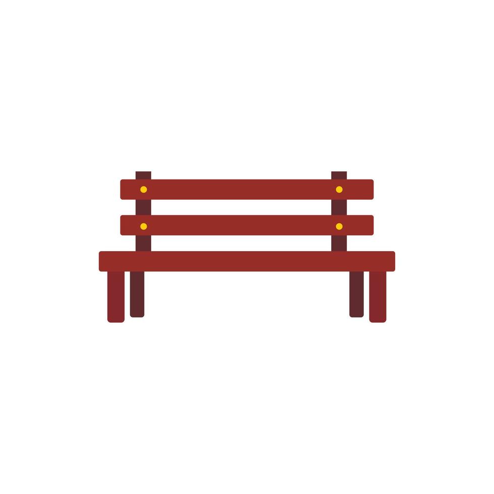 Wooden bench icon in flat style vector