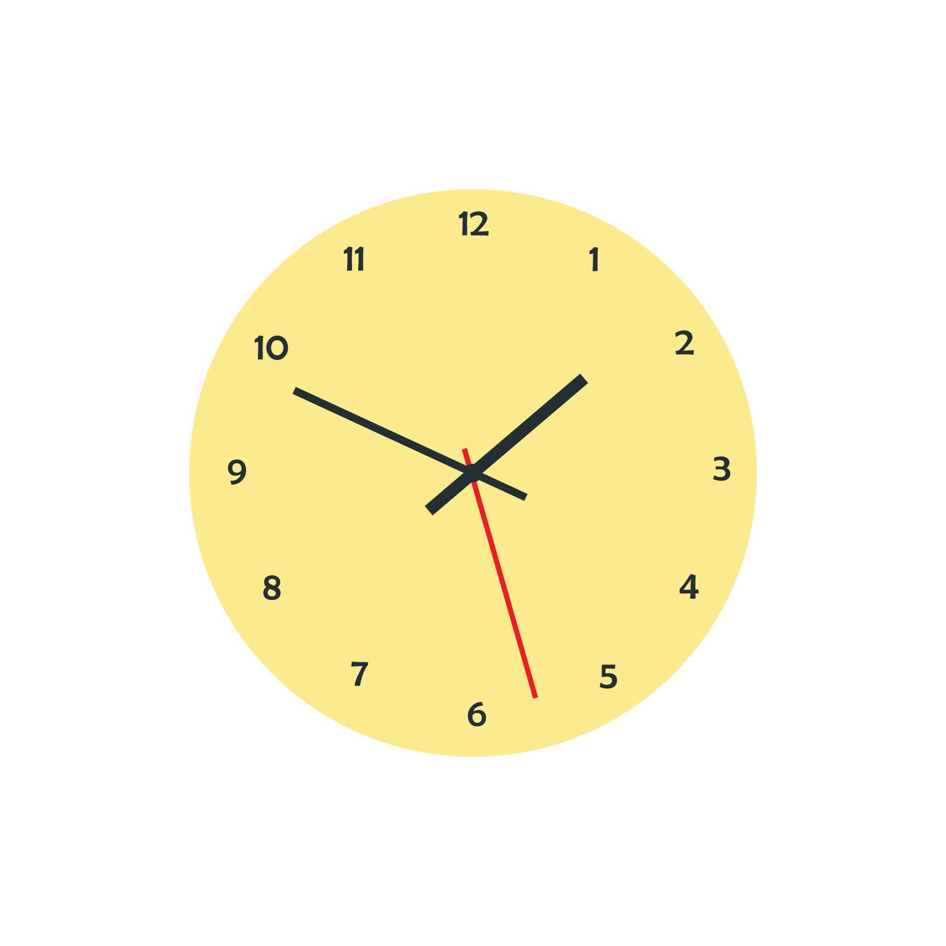 Round analog clock face icon in flat style 14447695 Vector Art at Vecteezy