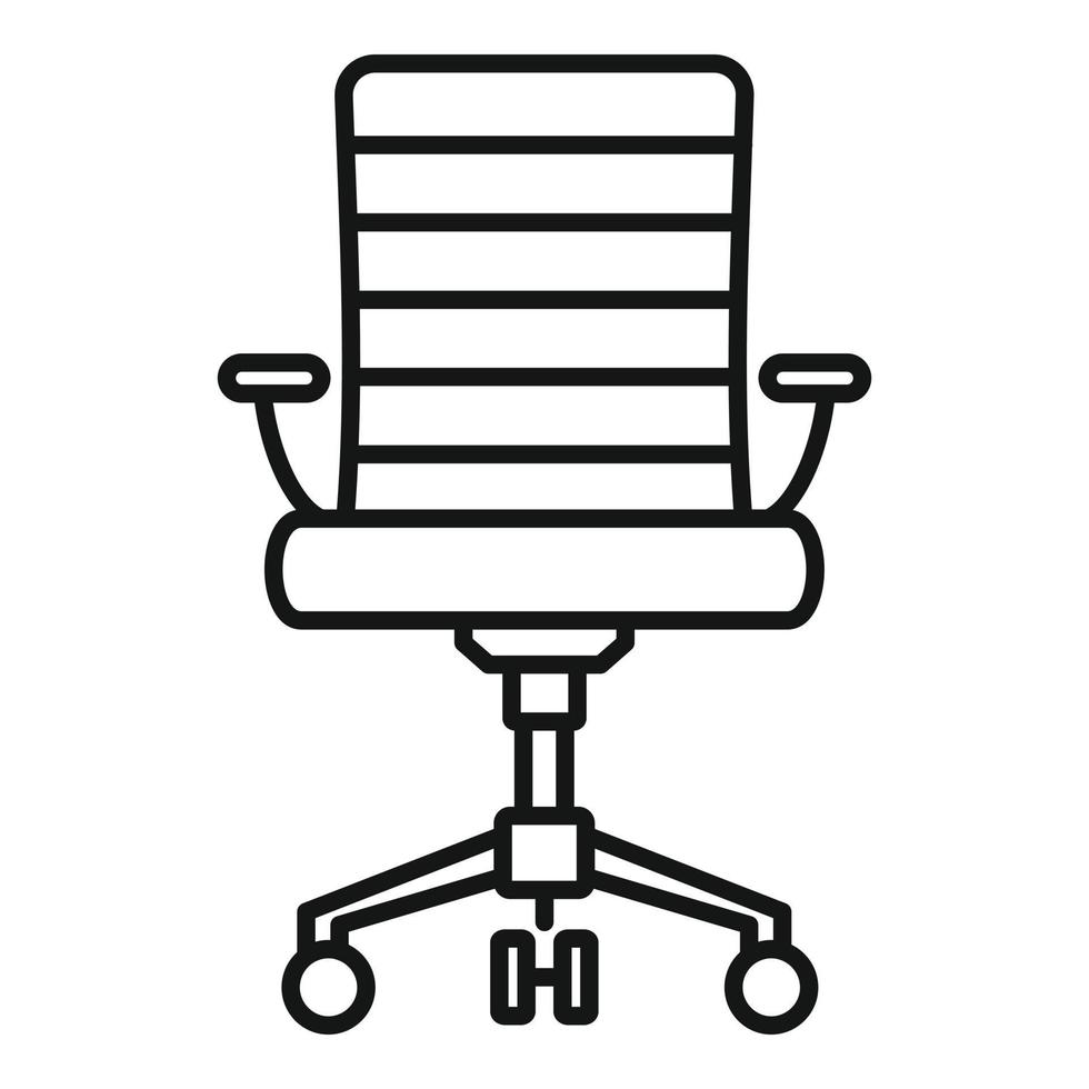 icono de escritorio de silla de ruedas, estilo de esquema vector