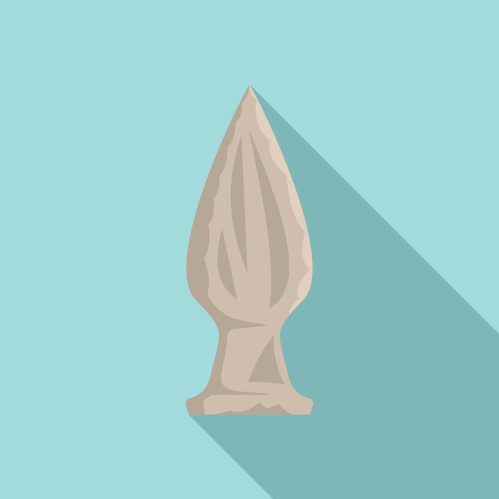 icono de cabeza de flecha de la edad de piedra, estilo plano vector