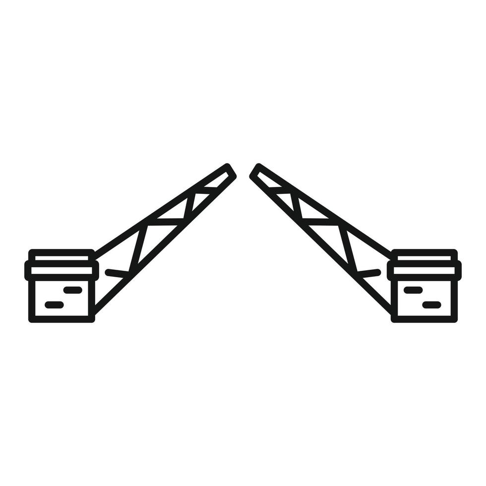 Swing bridge icon, outline style vector