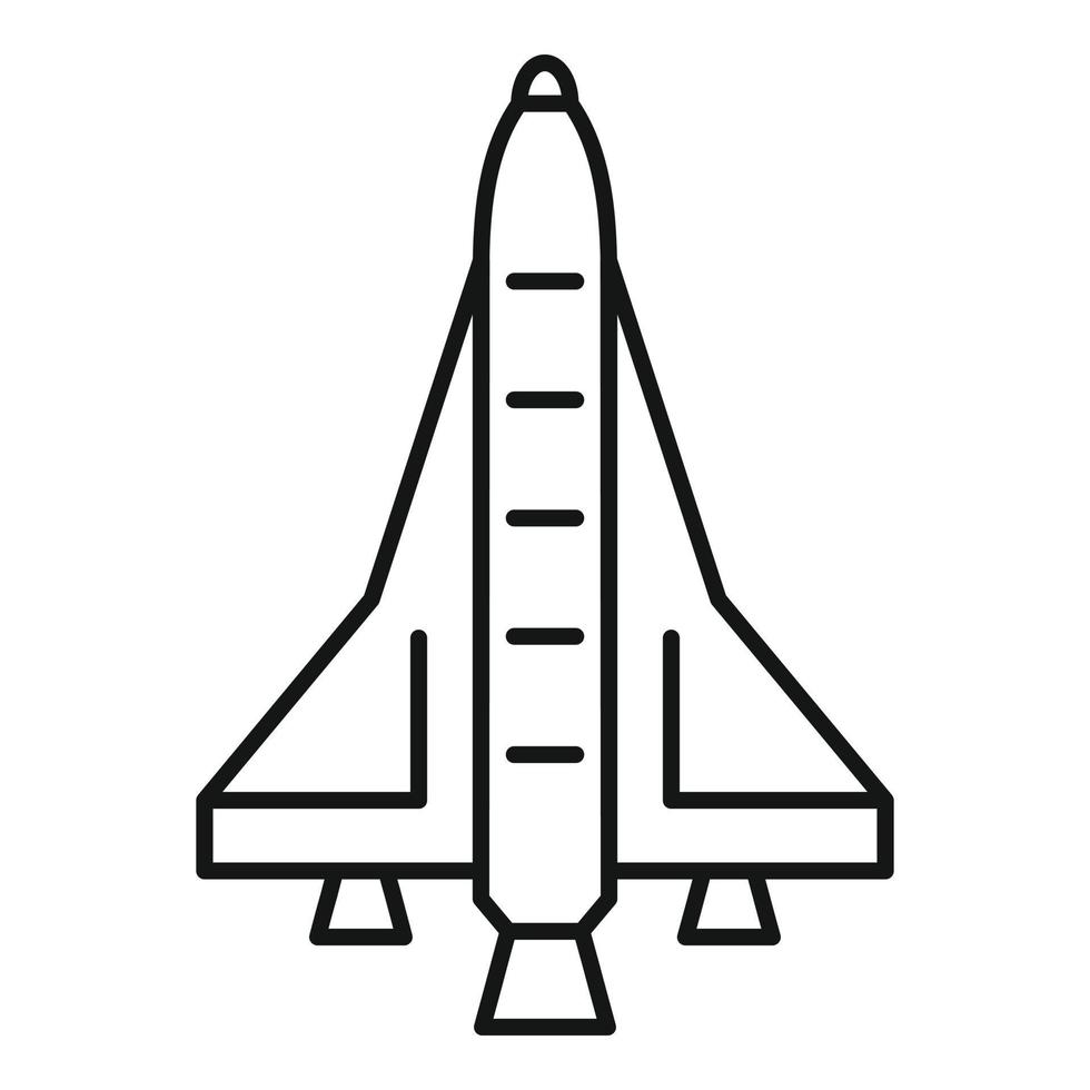 American spaceship icon, outline style vector