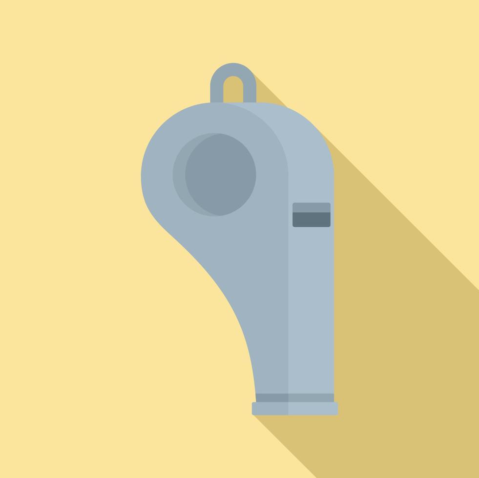 Sport whistle icon, flat style vector