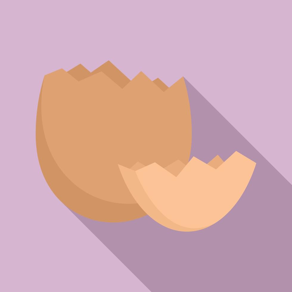Crack eggshell icon, flat style vector