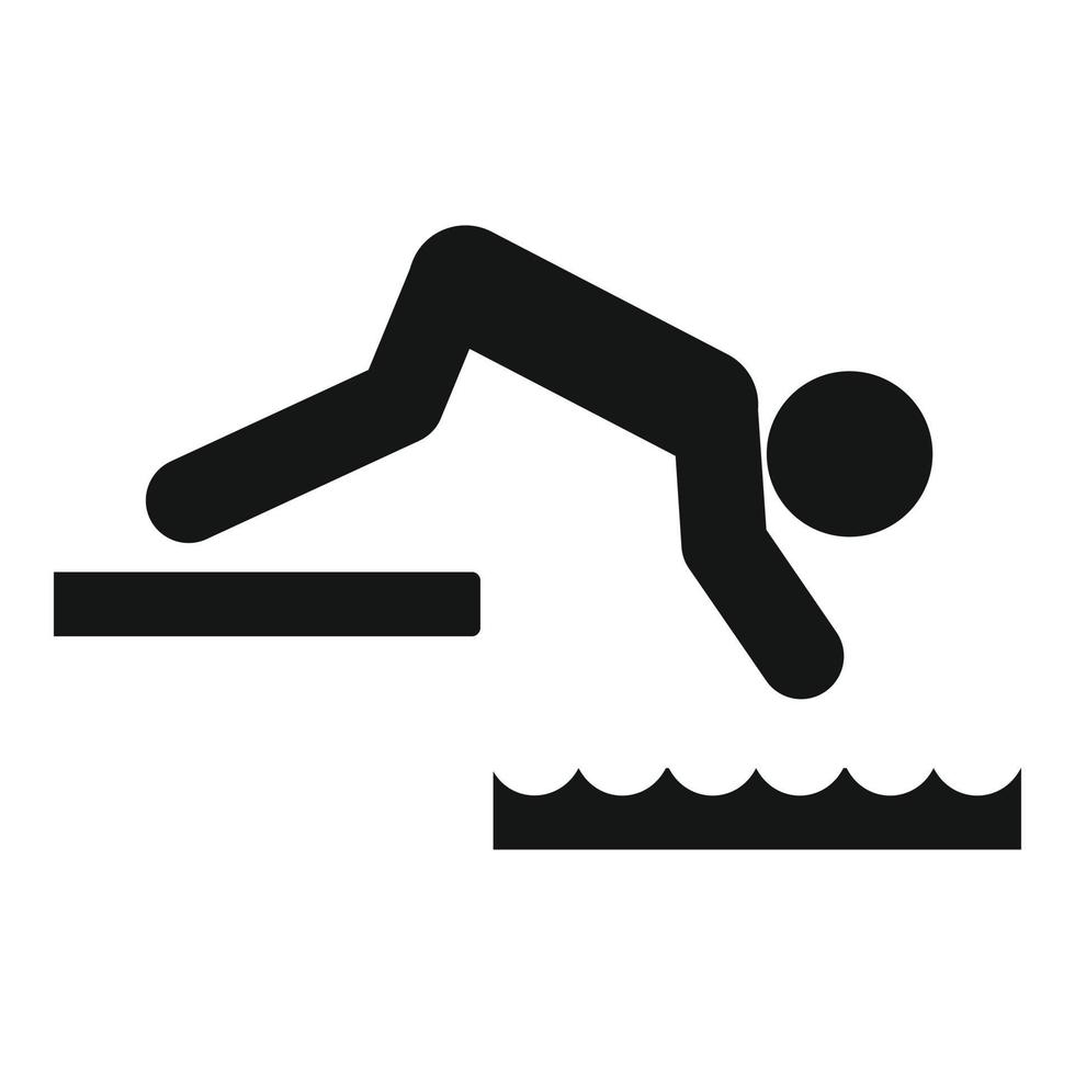 Man jump in water icon, simple style vector