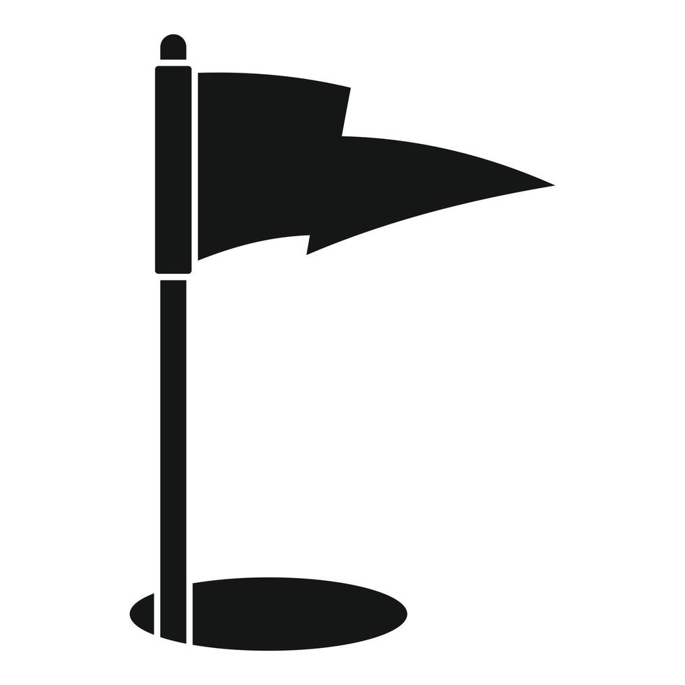 Golf flag icon, simple style vector