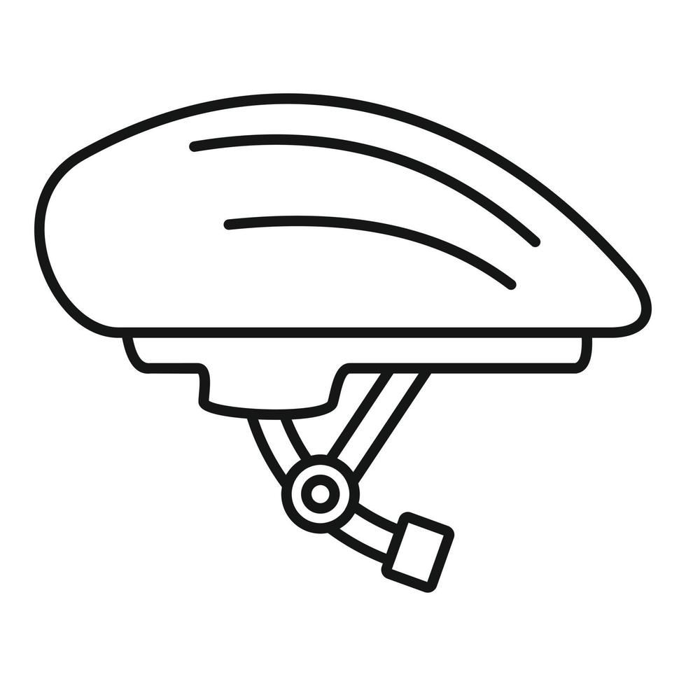 icono de casco de bicicleta, estilo de contorno vector