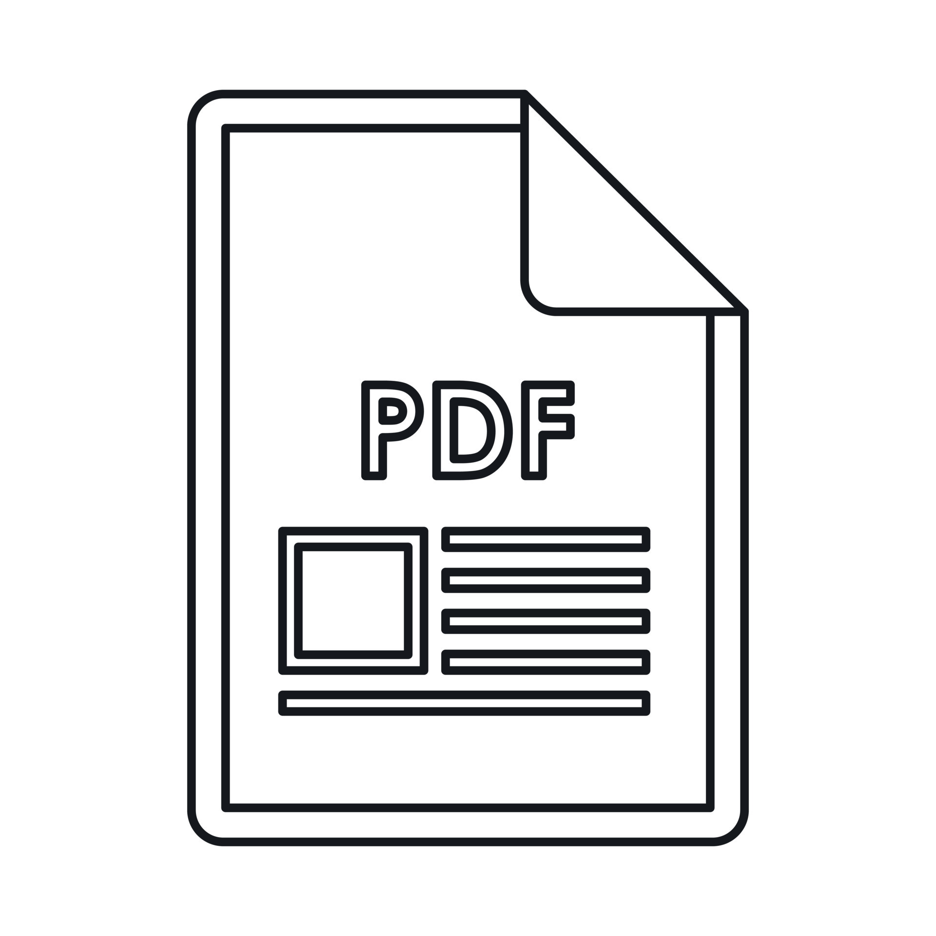 PDF file document icon, outline style 14447839 Vector Art at Vecteezy