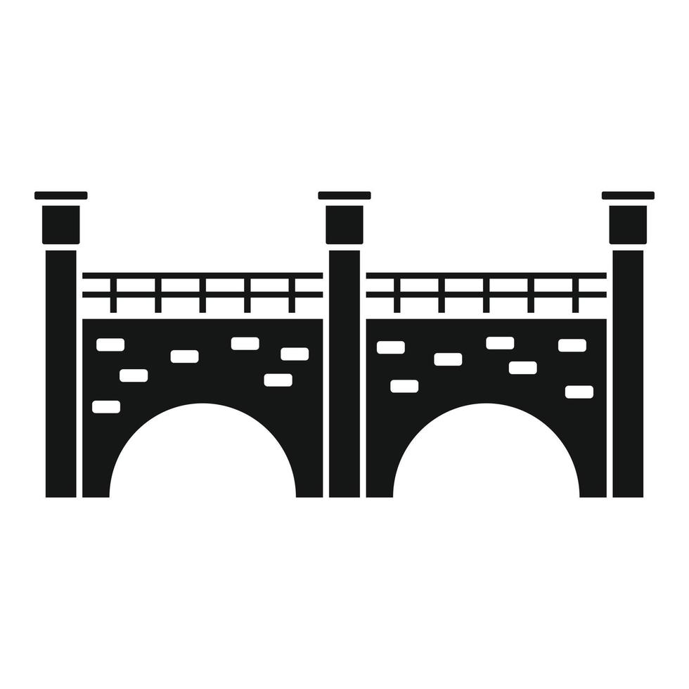 Stone bridge icon, simple style vector