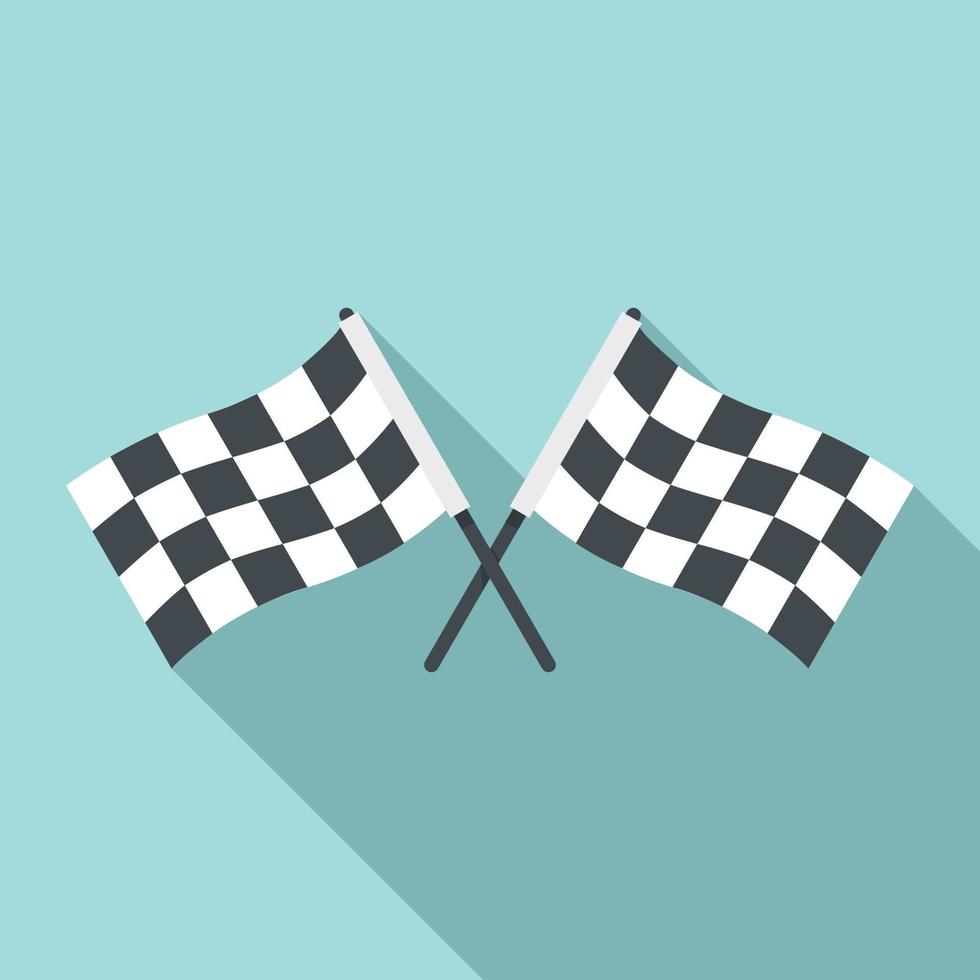 Race crossed flags icon, flat style vector