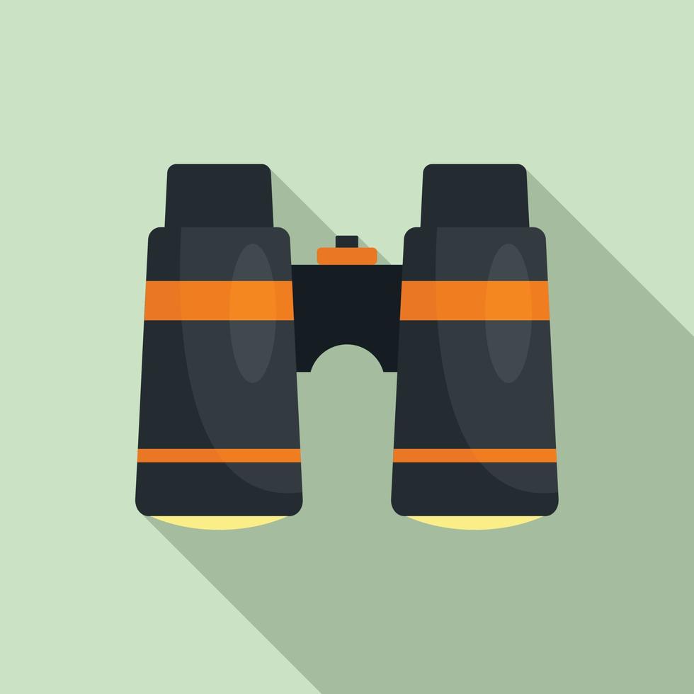 icono binocular de campamento, tipo plano vector