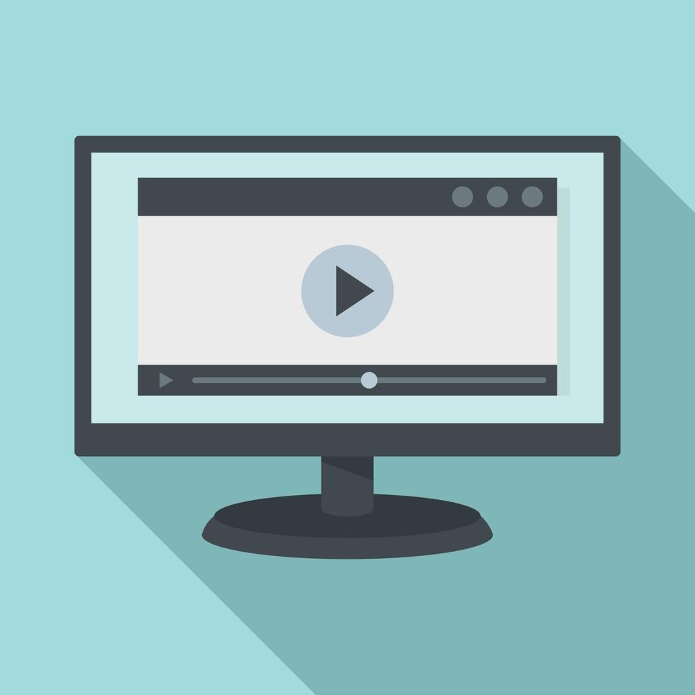 Online learning icon, flat style vector