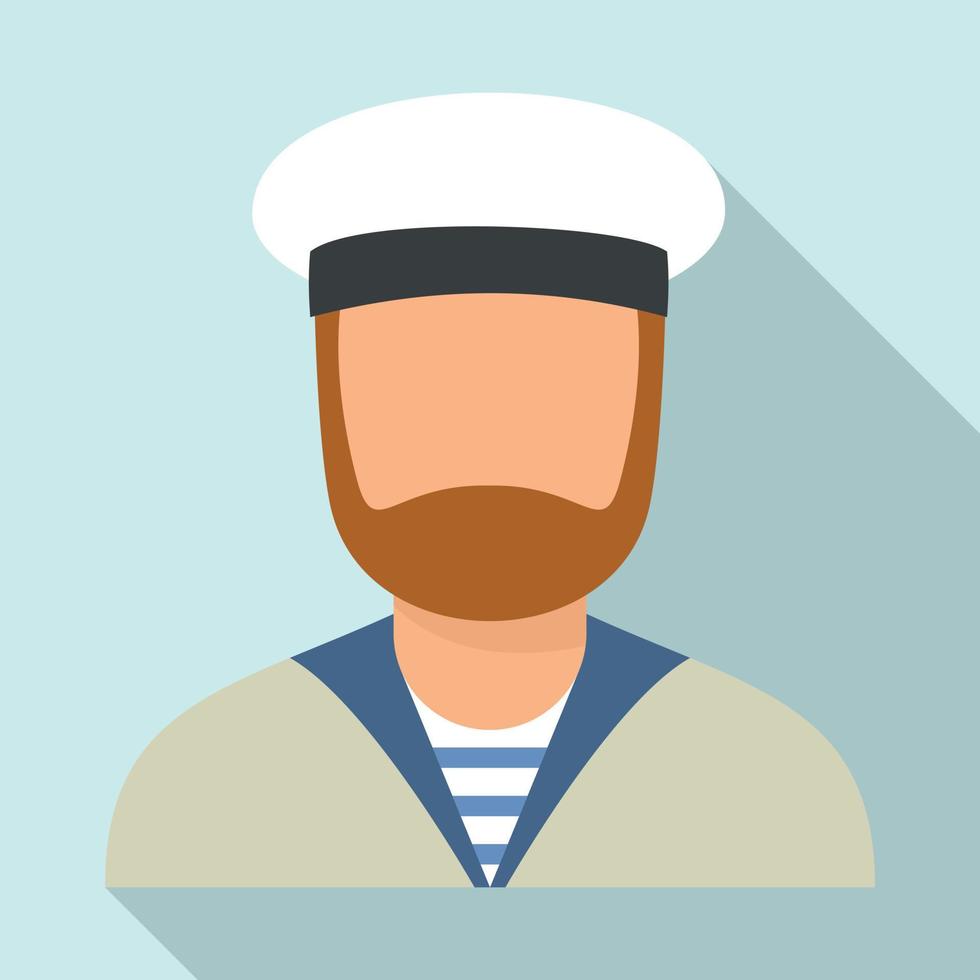 icono de avatar de marinero, estilo plano vector