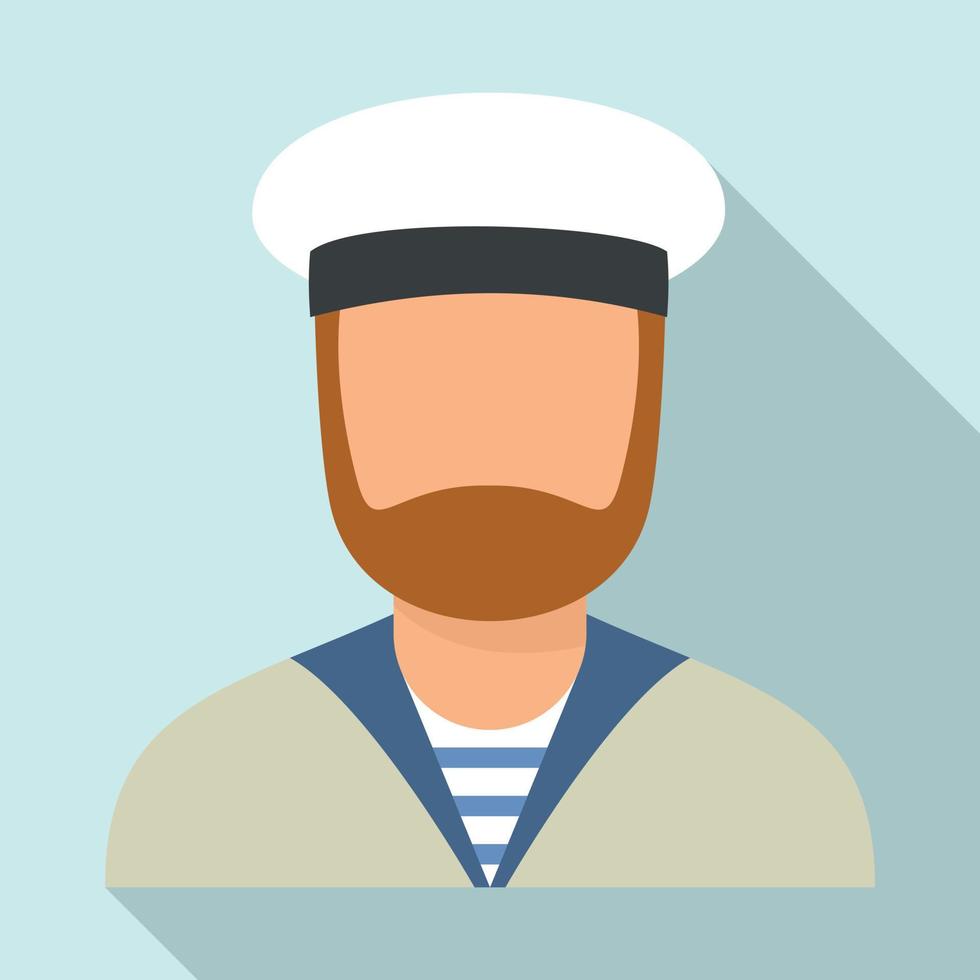 Sailor avatar icon, flat style vector
