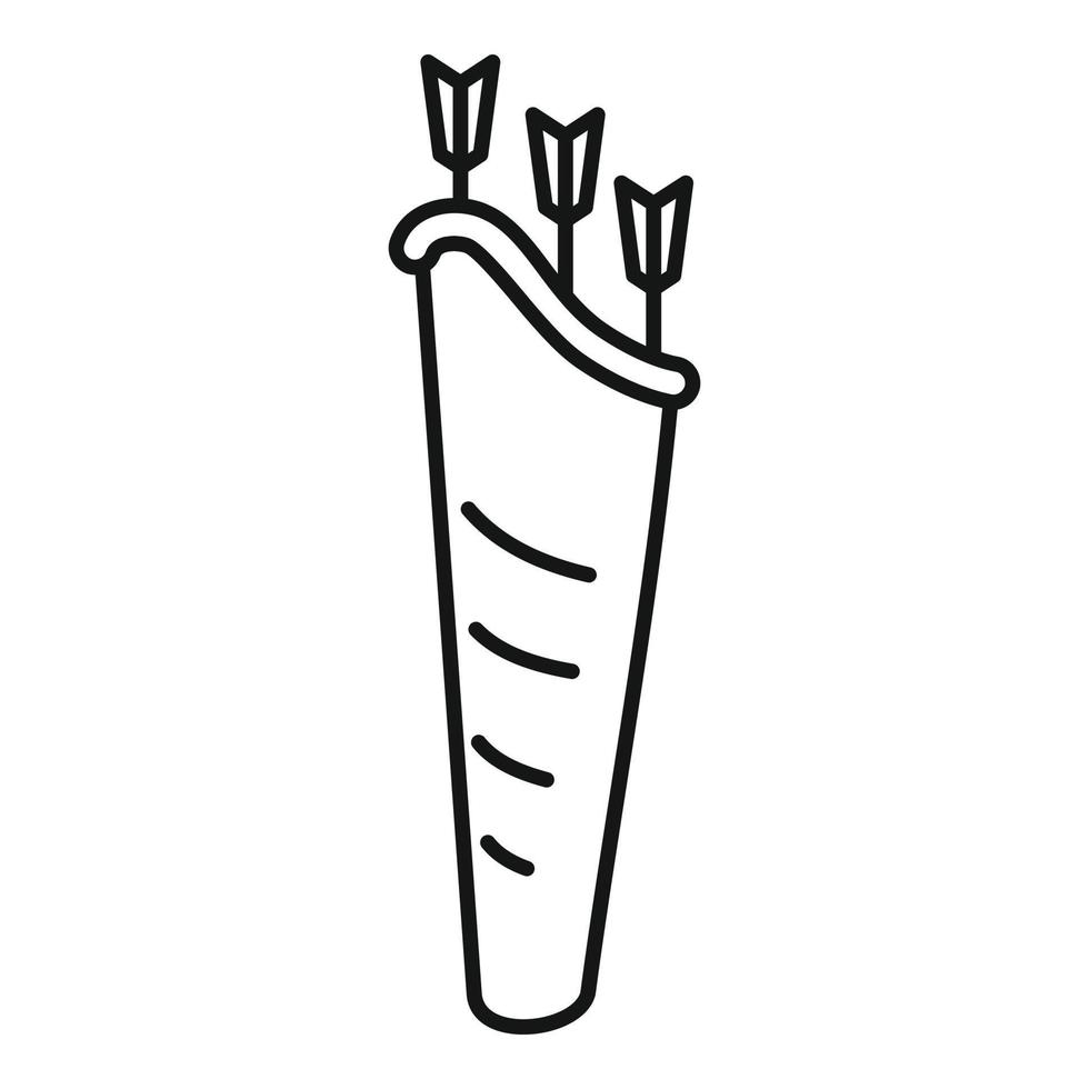 Arrow bag icon, outline style vector